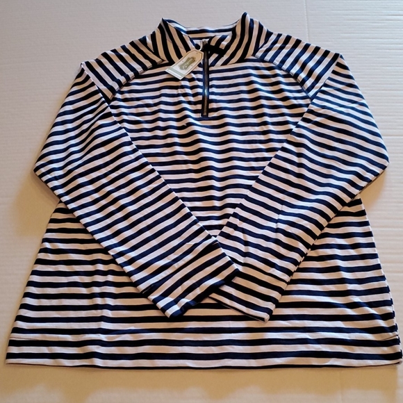 Mud Pie Tops - ! MUD PIE POPPY PULLOVER NAVY STRIPE LARGE